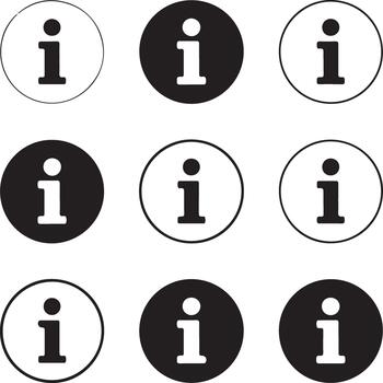 Collection of information icons with distressed texture vector