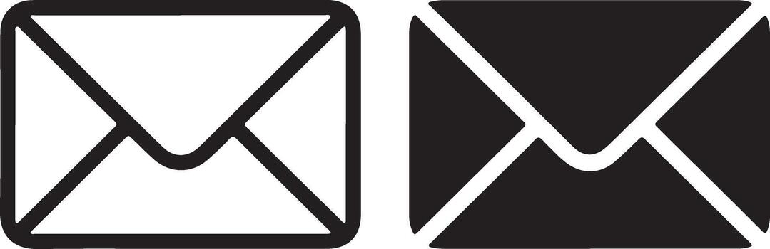 dos sobre íconos uno contorno uno sólido transparente vector