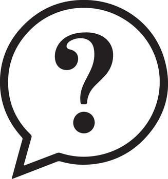 Speech bubble with a large question mark inside vector