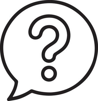 Speech bubble with a question mark inside outline icon vector
