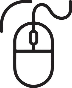 sencillo línea Arte icono de un computadora ratón con un cable vector