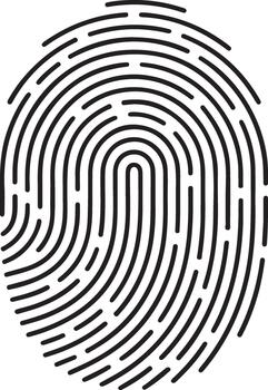 Close up of a transparent fingerprint pattern on a white background vector