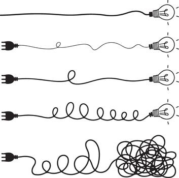 Idea Flow Progress Flat Straight Path to Success, Creative Connection Concept Sketch vector