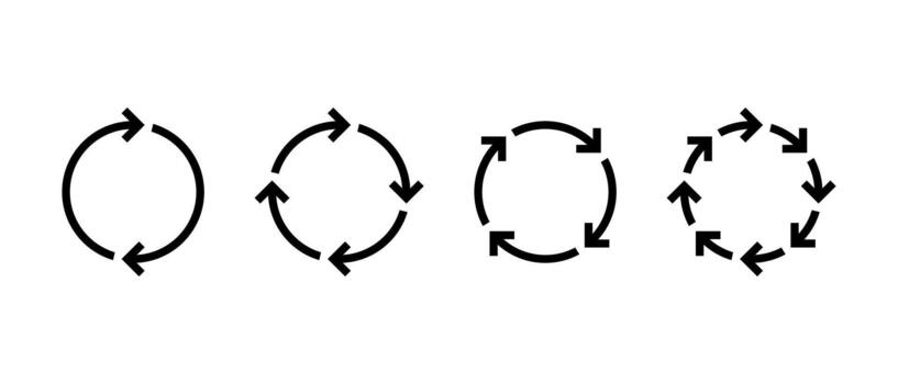 sincronizar, lazo flecha icono colocar. actualizar y repetir símbolo. sincronización y recargar firmar vector