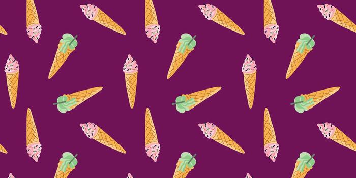 ice cream cone pattern for summer design vector