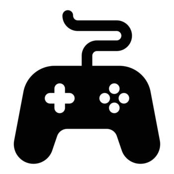 sencillo negro gamepad silueta representando juego de azar y digital entretenimiento. Perfecto para móvil aplicación ui, infografía, o juego diseño proyecto. vector