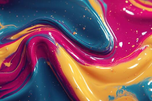 A close up of a colorful liquid with a swirl photo