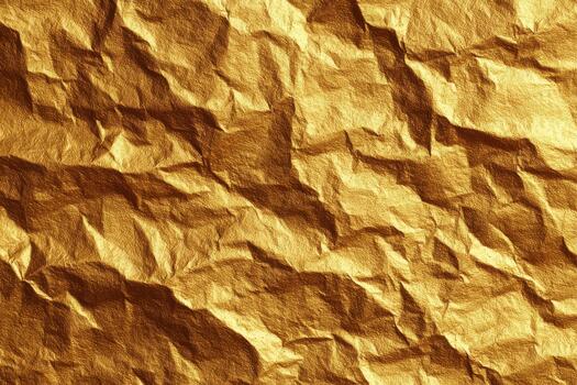 Realistic gold foil texture with wrinkled paper effect, ideal for luxury background, product, and packaging design photo