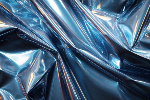 A shiny blue fabric with shiny silver foil photo