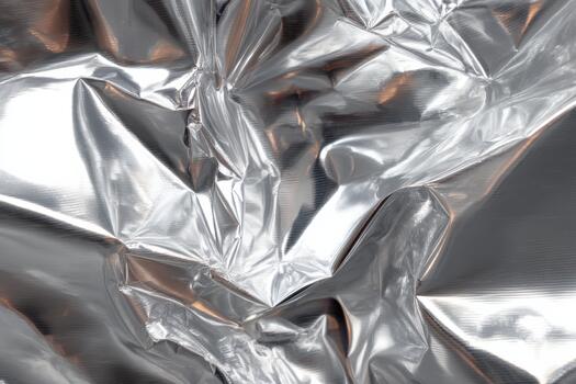 A close up of a silver foil sheet photo