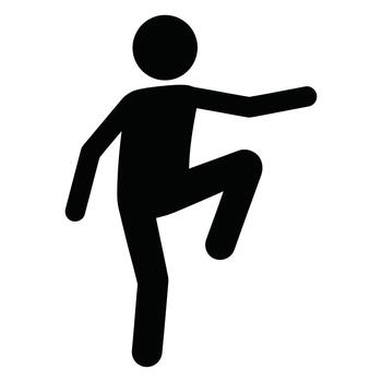 Black silhouette of a person in a dynamic pose white background vector