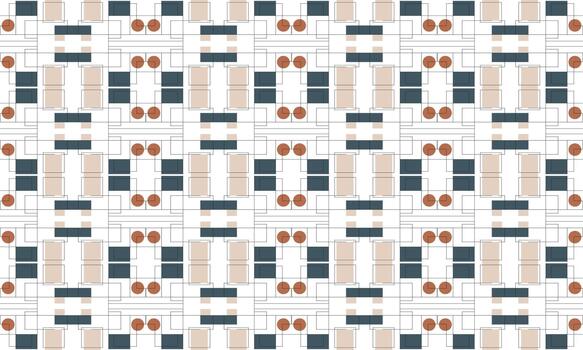 un modelo con cuadrícula y círculos en azul, blanco y marrón vector