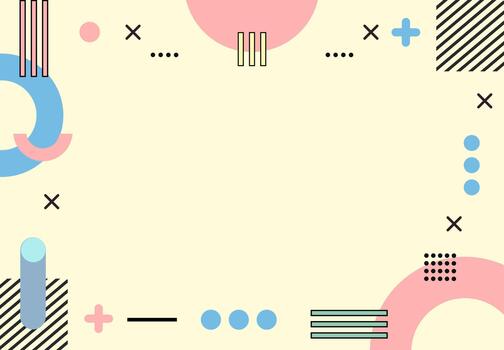 Memphis 90s Background Cream Retro Design with Geometric Shapes and Dynamic Line Elements in Minimal Abstract Style vector