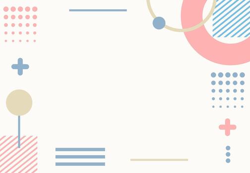 Memphis Minimalist Background Soft Pastel Geometric Frame with Abstract Shapes and Clean Modern Style vector