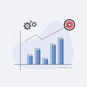 Flat design interface illustration infor chart infographic elements for app ui ux web banner button isolated on white background vector