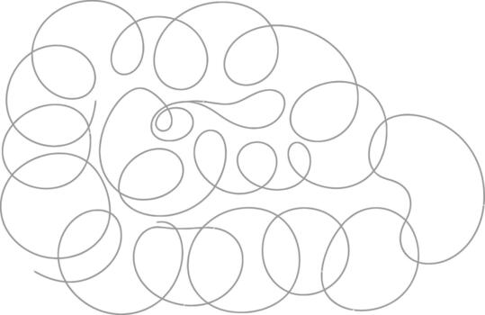 Abstract sketch of intertwined circular shapes forming a complex organic cluster vector