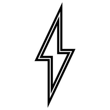 Geometric lightning bolt icon, sharp angles, power energy speed symbol vector