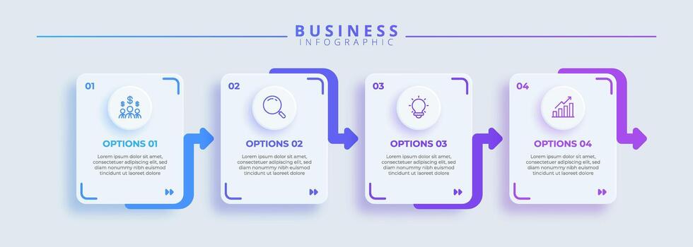 Infographic design with icons and 4 options or steps. Infographics for business concept. Can be used for presentations banner, workflow layout, process diagram, flow chart, info graph vector