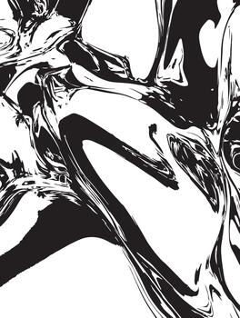 Abstract Monochrome Ink Artwork Dynamic Swirls and Forms vector