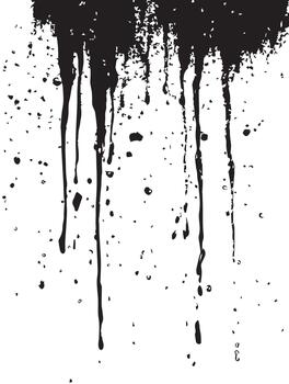 Dramatic Black Ink Drips Abstract Texture Background for Design Projects vector