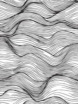 Abstract Black and White Wave Pattern Seamless Texture for Design Projects vector
