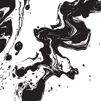 Abstract Black and White Ink Swirl Pattern HighContrast Design Element vector