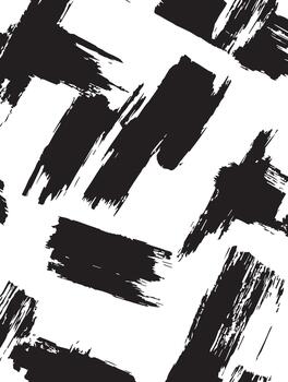 Black and White Abstract Brush Stroke Pattern Seamless Texture for Design Projects vector