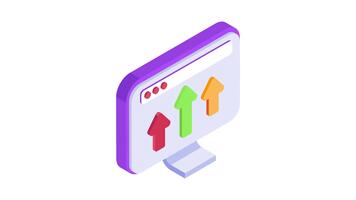 ett isometrisk animerad ikon av webb analys i trendig stil isolerat på vit bakgrund video