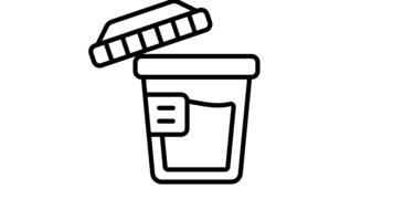 A customizable outline style animated icon showing urine test container video