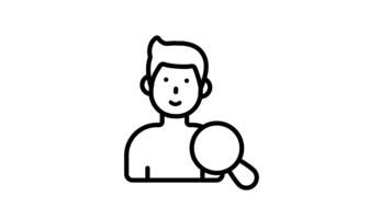 Check patient with magnifier, animated icon designed in line style video