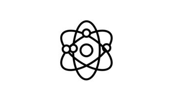 en linjär animerad ikon som visar strukturerad modell av atom video