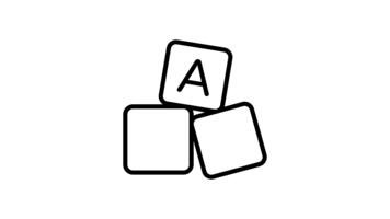 a editável esboço animado ícone do alfabeto Aprendendo quadra video