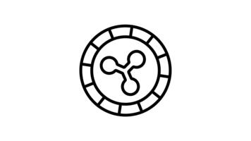 Easy to edit linear animated icon of ripple crypto coin video