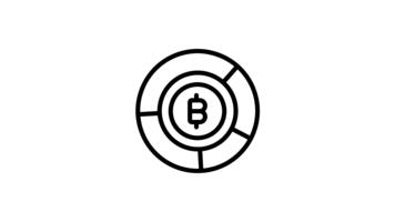en anpassningsbar linjär animerad ikon av bitcoin analys Diagram video