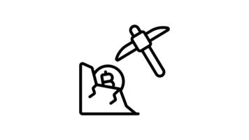 redo till använda sig av linjär animerad ikon av bitcoin brytning redskap video