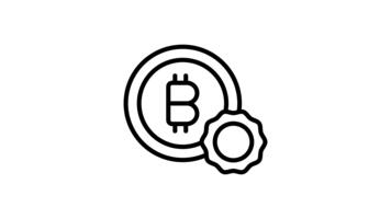 Well crafted linear animated icon of bitcoin verification check video