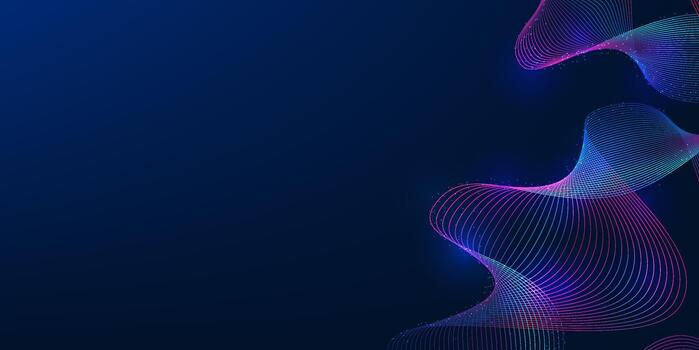 Big data background with spiral wave lines, representing digital information flow vector