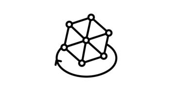 Premium outline style animated icon of hexagonal structure video