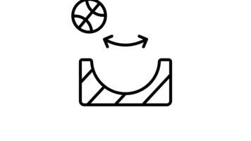 A customizable outline style animated icon of ball friction experiment video