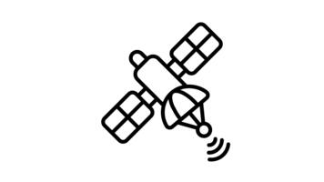 pronto per uso lineare animato icona mostrando artificiale satellitare video