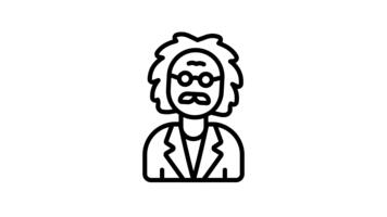 Einstein animated icon creatively designed in line style video