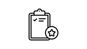 visueel aantrekkelijk lineair geanimeerd icoon van evenement checklist video