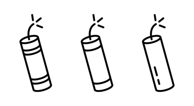 Dynamite Line Icon Set - Minimal Style vector