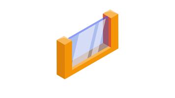 fönster ram isometrisk animerad ikon design i modern design stil video