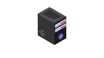 Data storage isometric icon animation, database, datacenter design video