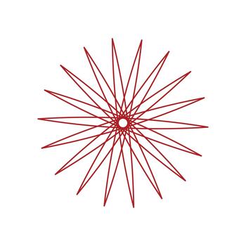 Intricate red starburst pattern with many points vector