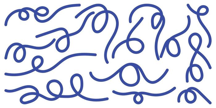 Abstract blue swirls and loops on a white background vector