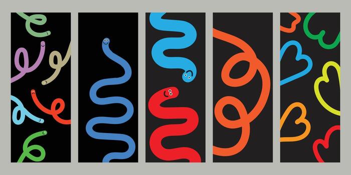 Vibrant abstract swirls and shapes on a dark background vector