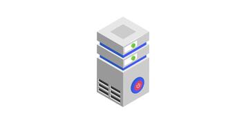 isometrico dati server icona animazione, Perfetto per tecnologia, esso, e Rete infrastruttura disegni video