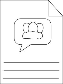 documento con anidado huevos en habla burbuja y líneas para escritura vector